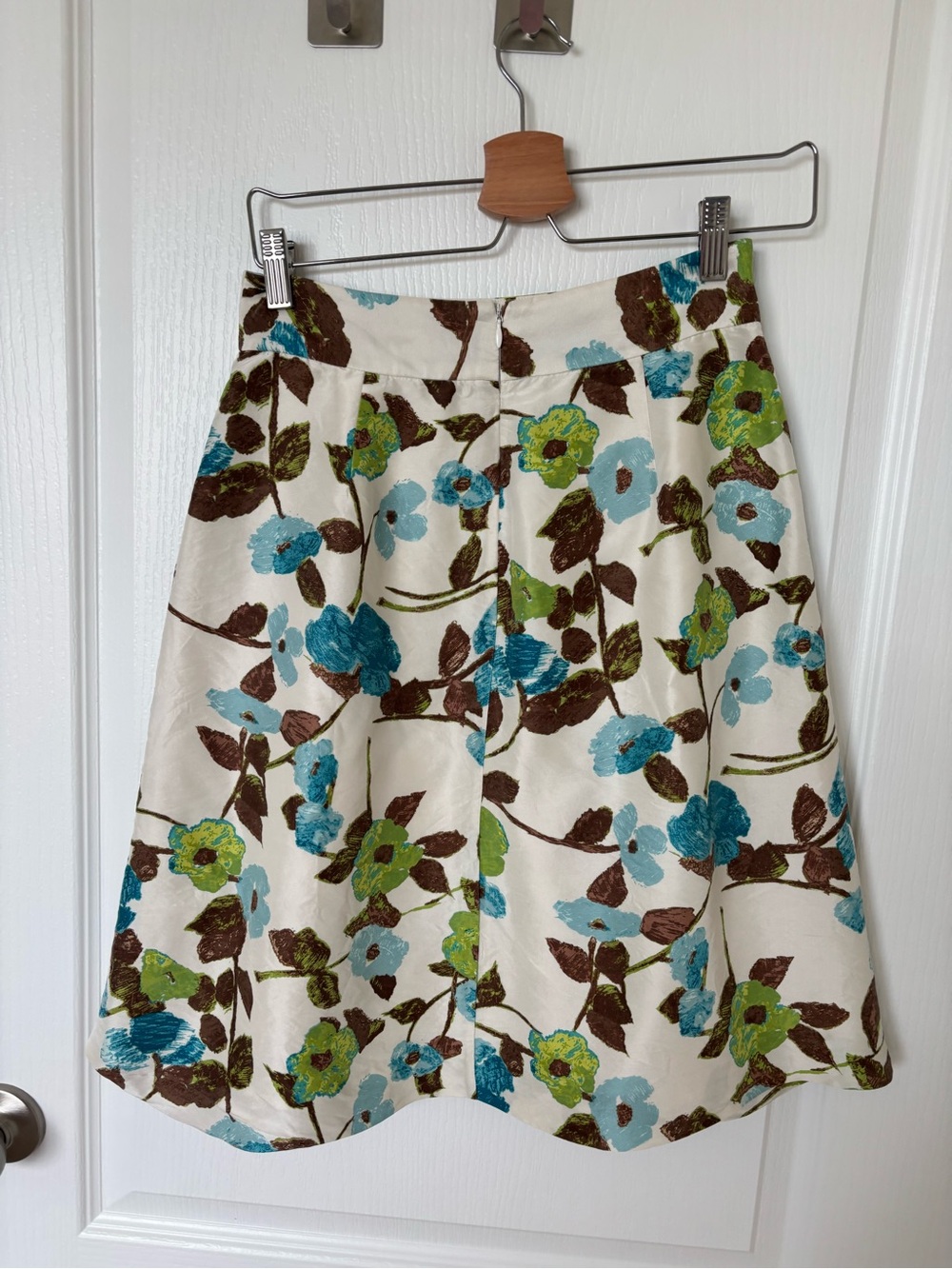 Banana Republic Floral A-Line Skirt Size 2 | Blue Green Botanical Print